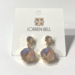 Lorren Bell Pink/Gold Pendant pierced earrings
